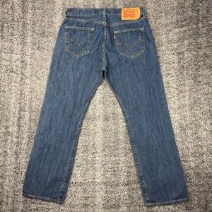 Levi's 501 Button Fly Jeans Men's W34 L30 Classic Straight Leg Blue Denim Cotton